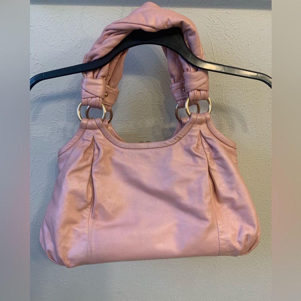 Coach Blush Pink Shiny Leather Shoulder Bag - Picture 2 of 7